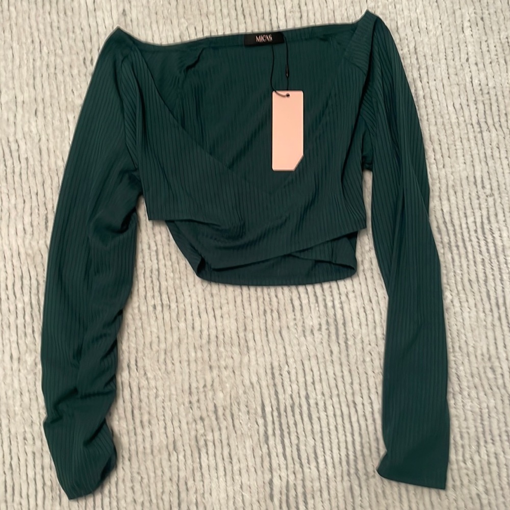 Cross Body Cropped Long Sleeve